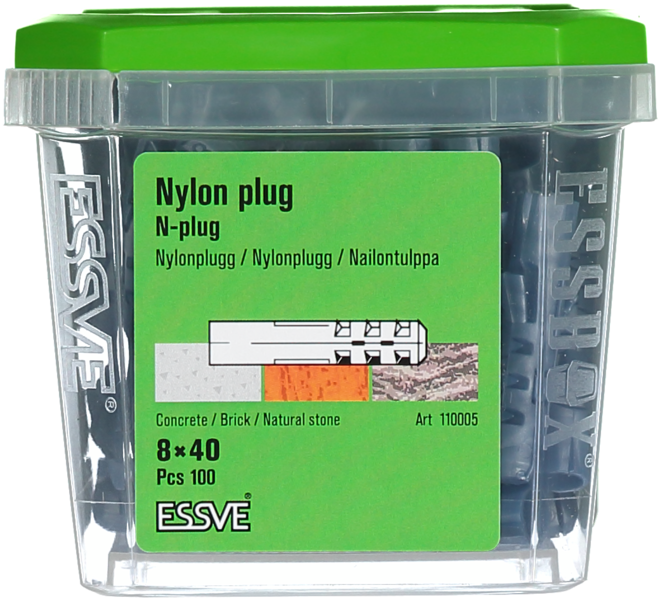NYLONPLUGG N  8X40MM 100ST