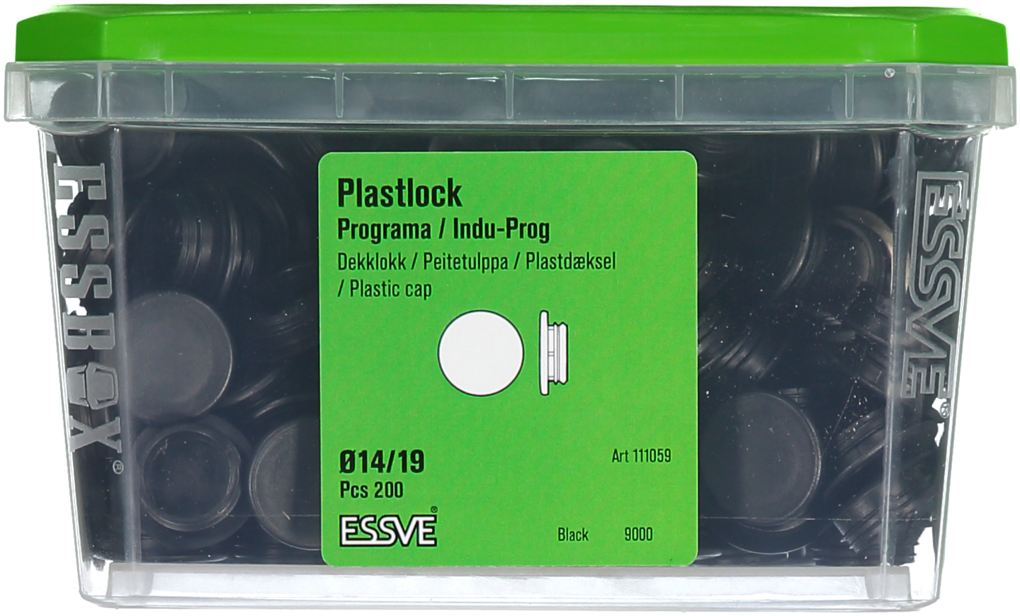 TÄCKLOCK 14/19 SVART 200ST