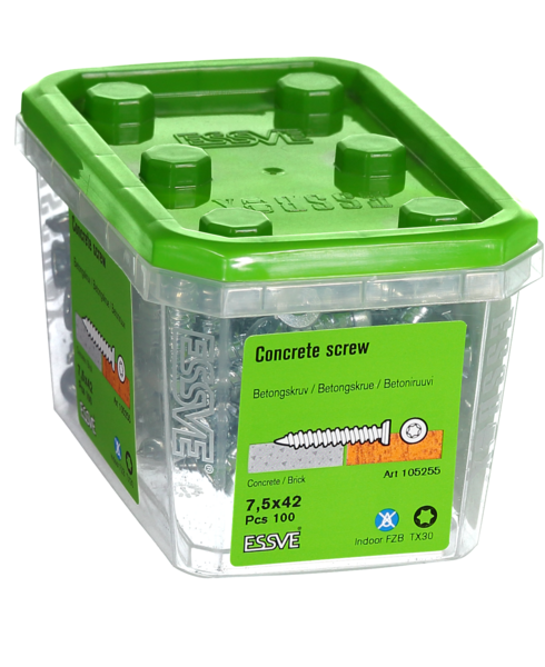 BETONGSKRUV FZB 7,5X42MM 100ST TX30 FÖRSÄNKT SKALLE
