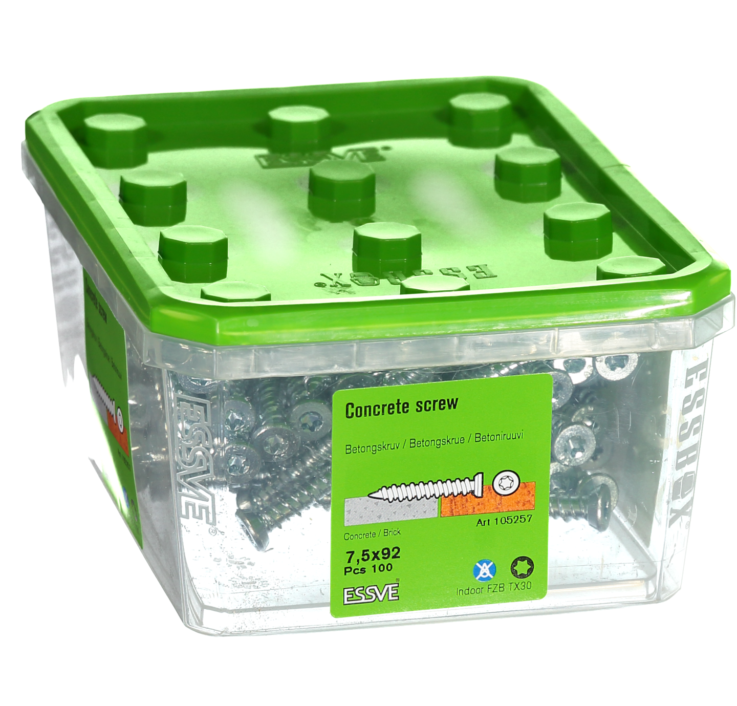 BETONGSKRUV FZB 7,5X92MM 100ST TX30 FÖRSÄNKT SKALLE