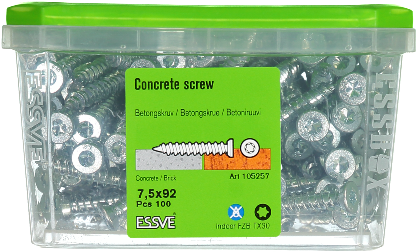 BETONGSKRUV FZB 7,5X92MM 100ST TX30 FÖRSÄNKT SKALLE