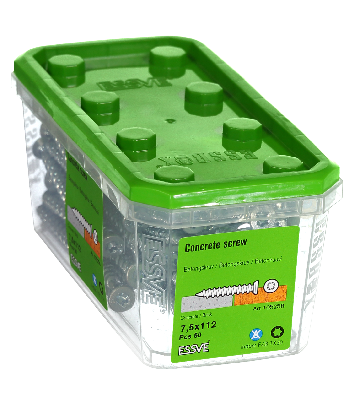 BETONGSKRUV FZB 7,5X112MM 50ST TX30 FÖRSÄNKT SKALLE
