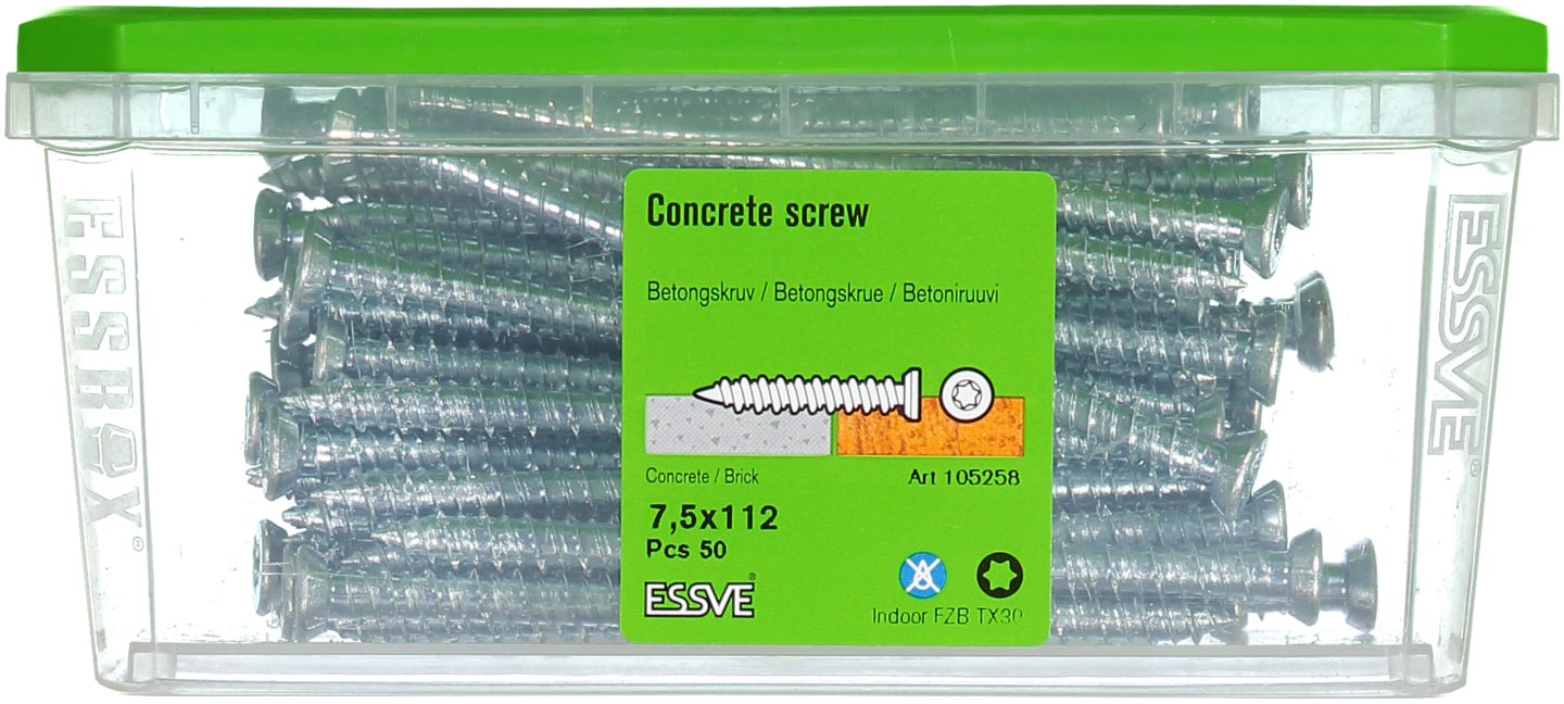 BETONGSKRUV FZB 7,5X112MM 50ST TX30 FÖRSÄNKT SKALLE
