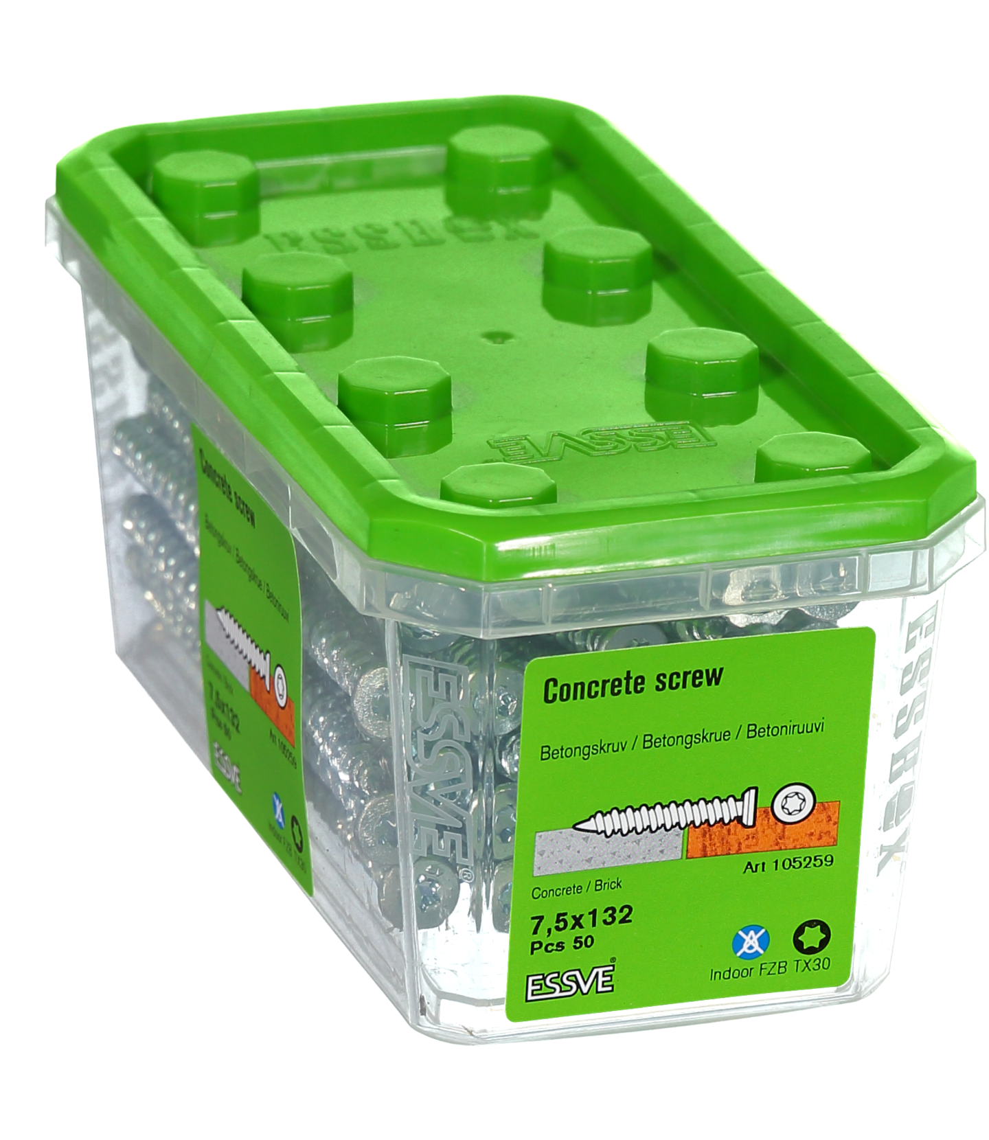 BETONGSKRUV FZB 7,5X132MM 50ST TX30 FÖRSÄNKT