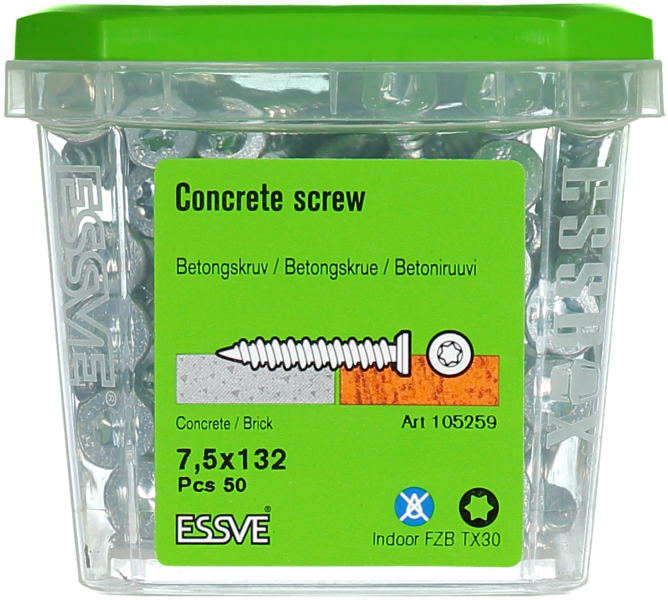 BETONGSKRUV FZB 7,5X132MM 50ST TX30 FÖRSÄNKT