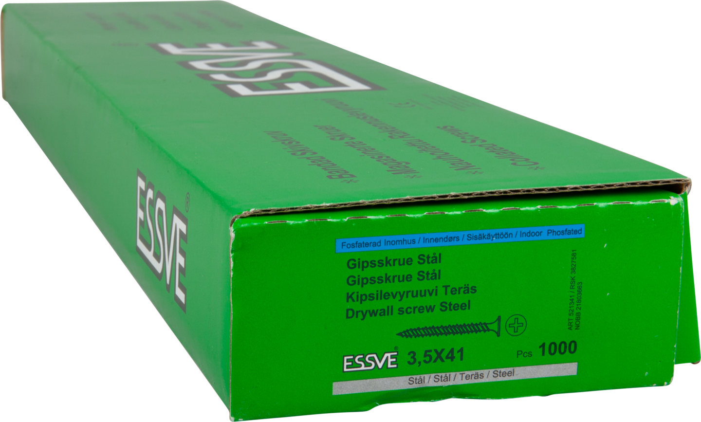 GIPSSKRUV STÅL BA 3,5X41 1000P BANDAD STÅLREGEL FOSFATERAD