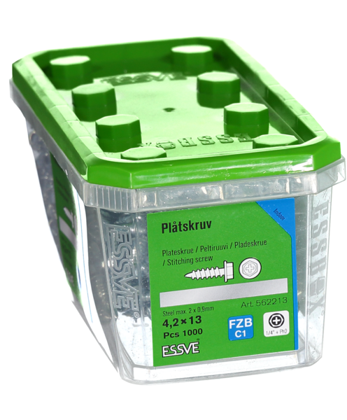 BYGGPLÅTSKRUV AB FZB 4.2X13 1000ST