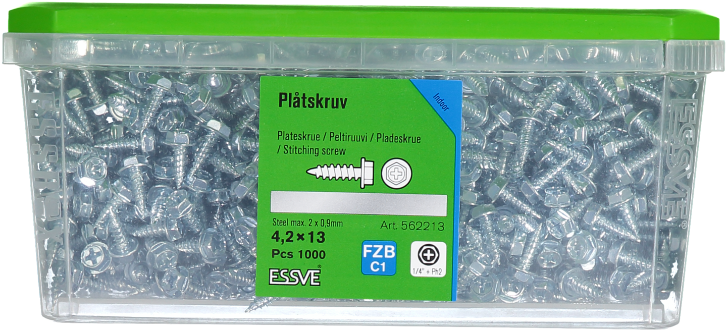 BYGGPLÅTSKRUV AB FZB 4.2X13 1000ST