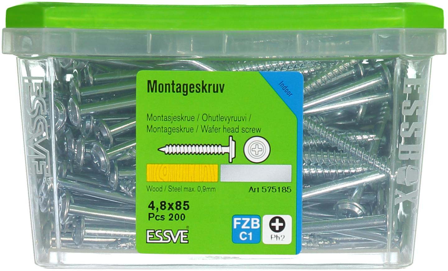 MONTAGESKRUV ESSVE MED VASS SPETS PH2 FZB 4,8X85 200ST