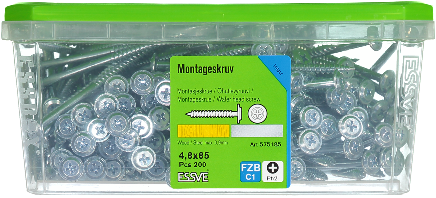 MONTAGESKRUV ESSVE MED VASS SPETS PH2 FZB 4,8X85 200ST