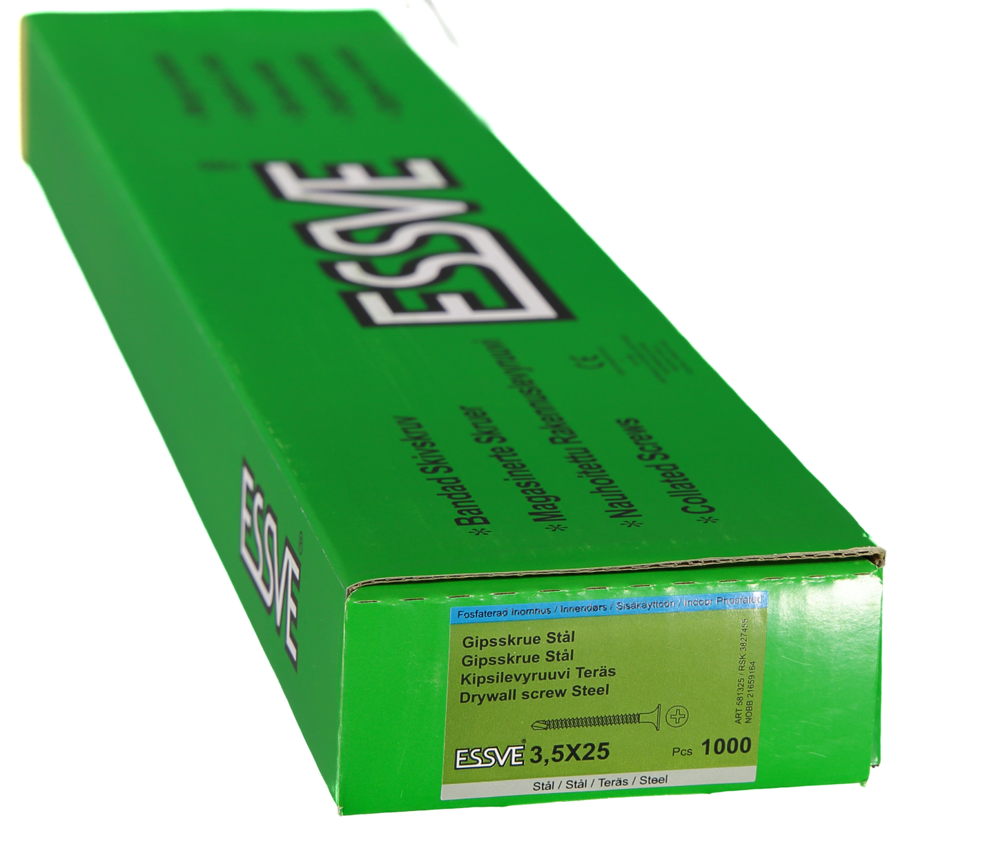 GIPSSKRUV BS BA 3,5X25 1000ST PH2 BANDAD STÅLREGEL FOSFATERA