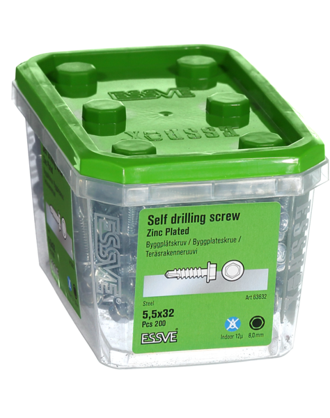 BYGGPLÅTSKRUV BS 6K FZB 5,5X32 200ST 63632