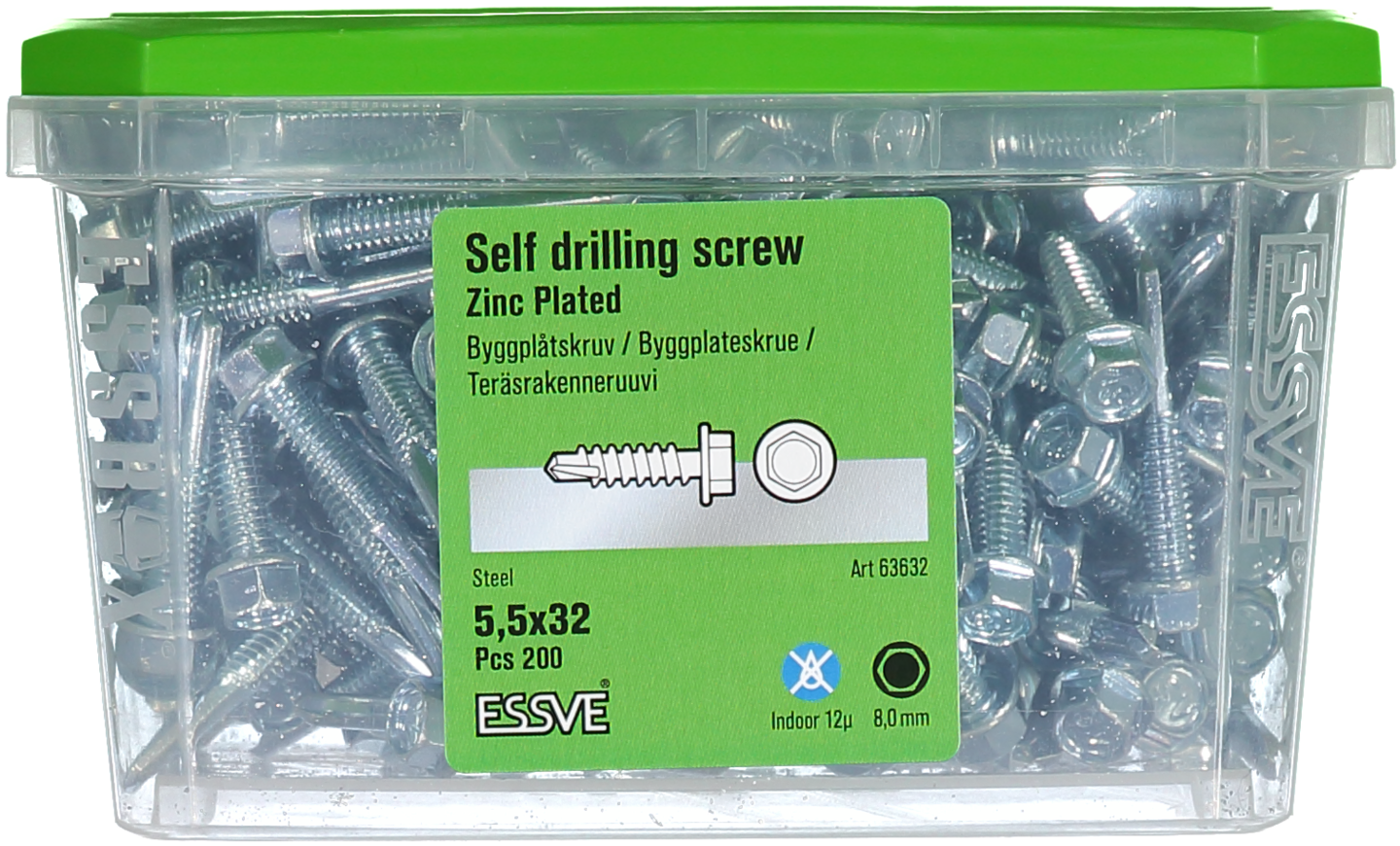 BYGGPLÅTSKRUV BS 6K FZB 5,5X32 200ST 63632