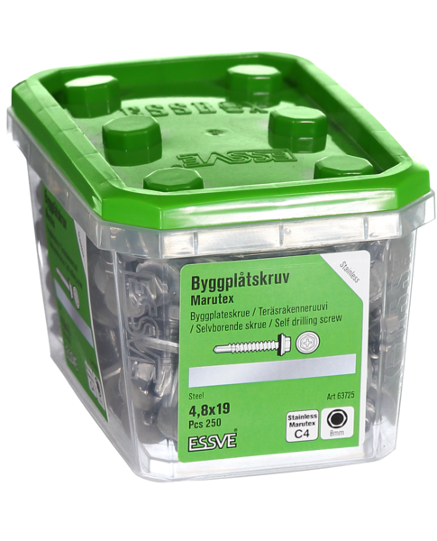 BYGGPLÅTSKRUV BS 6KB RF 4.8X19 250ST