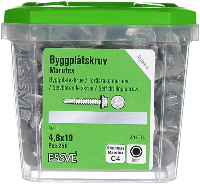 BYGGPLÅTSKRUV BS 6KB RF 4.8X19 250ST