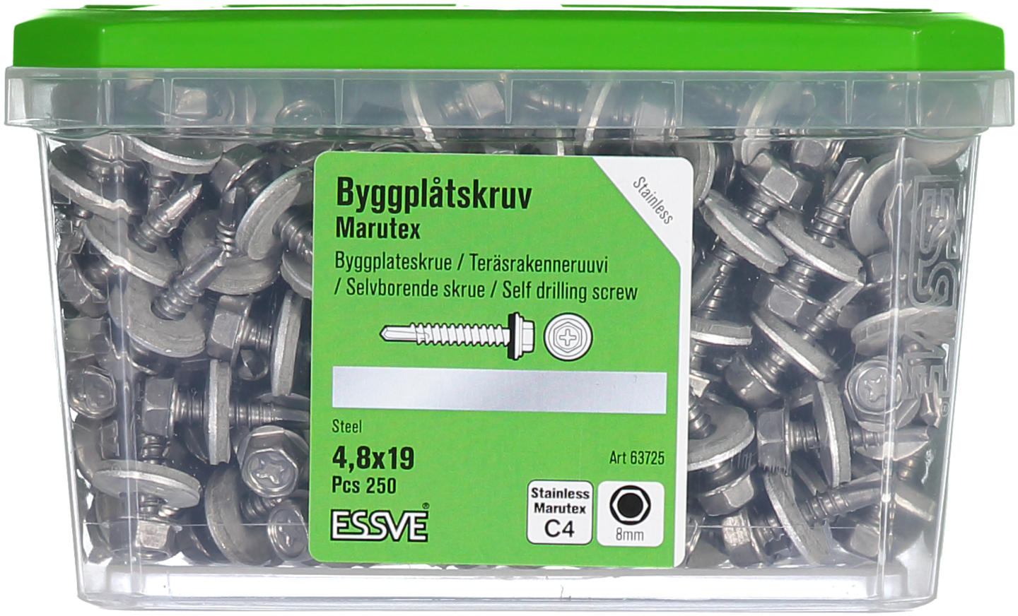 BYGGPLÅTSKRUV BS 6KB RF 4.8X19 250ST