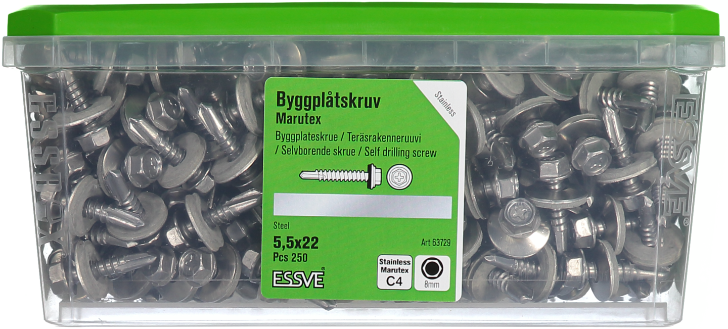 BYGGPLÅTSKRUV BMB A2 5.5X22 250ST