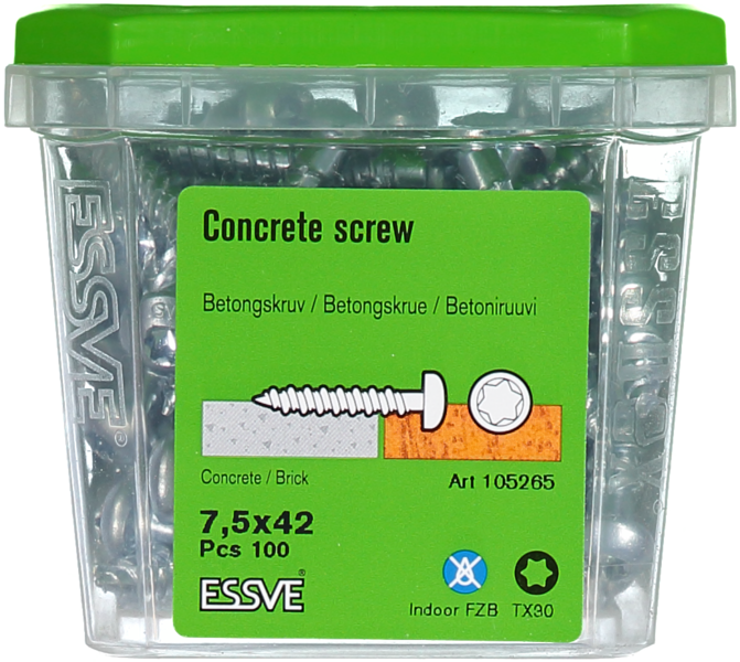 BETONGSKRUV KH FZB 7.5X42 100ST