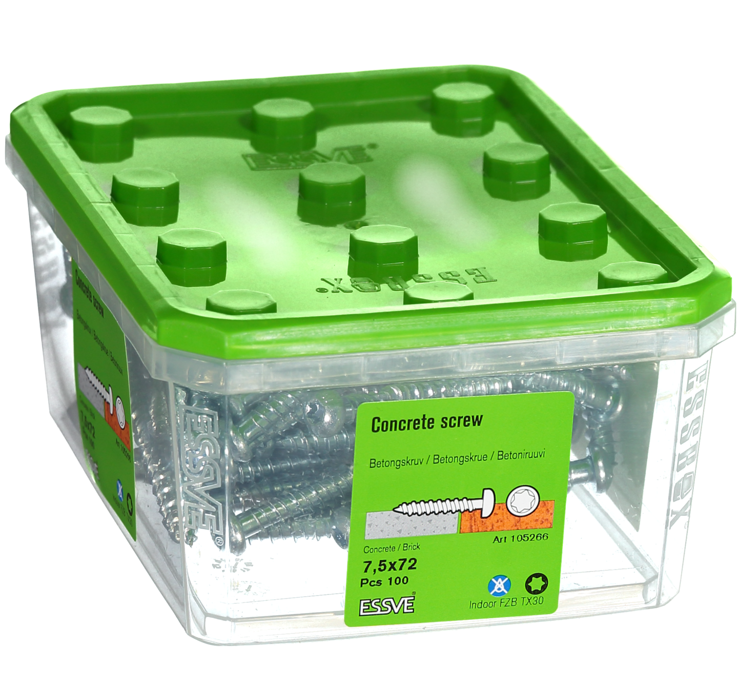 BETONGSKRUV 7,5X72 KULLR 100ST