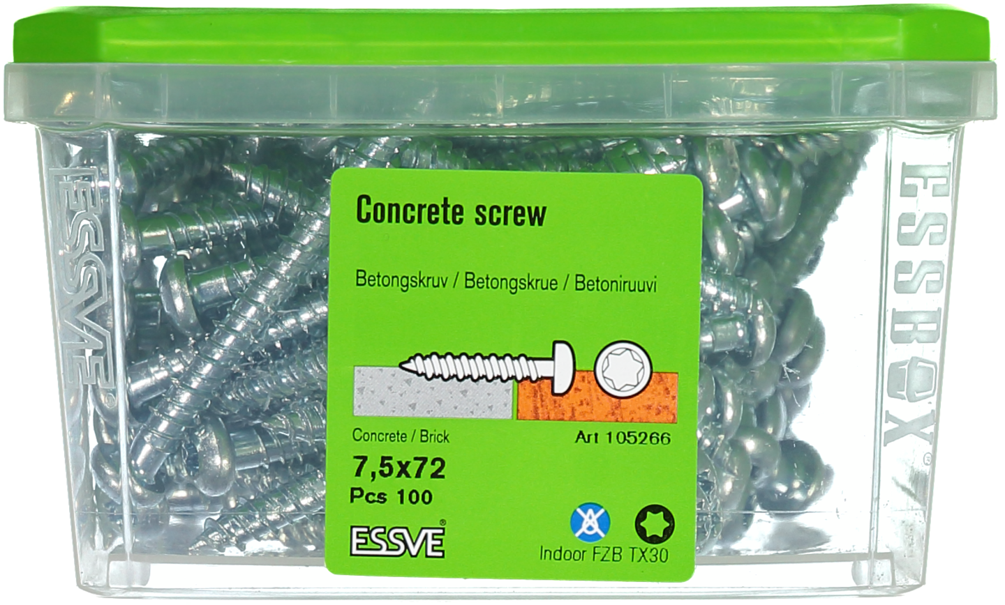 BETONGSKRUV 7,5X72 KULLR 100ST