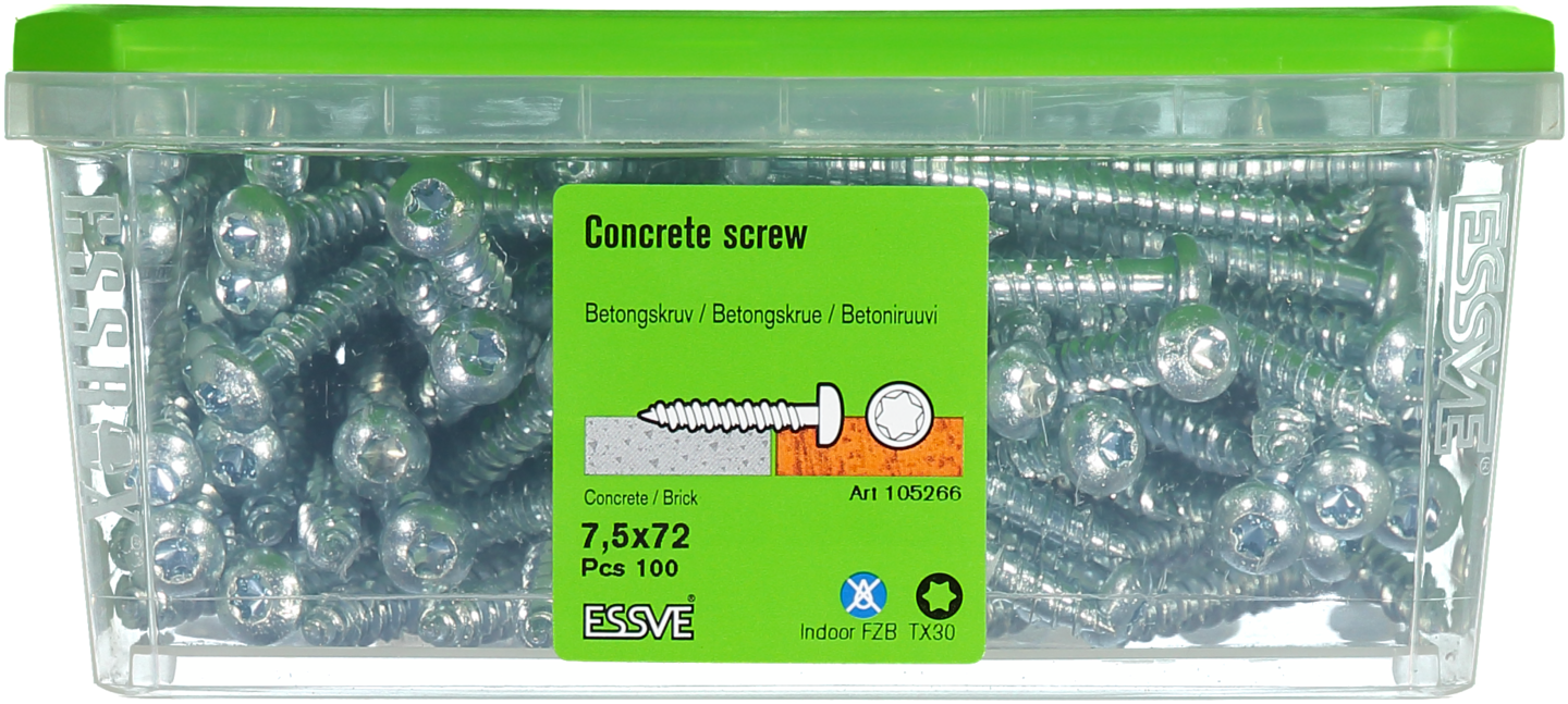 BETONGSKRUV 7,5X72 KULLR 100ST