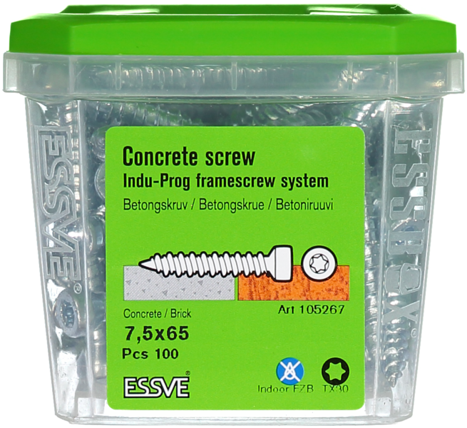 BETONGSKRUV 7,5X65 100ST INDU-PROG
