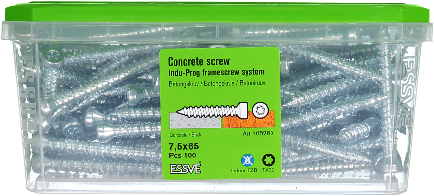 BETONGSKRUV 7,5X65 100ST INDU-PROG