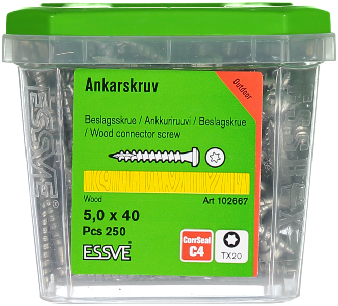 ANKARSKRUV CORRSEAL 5X40  250 TX20 FIBERCUT