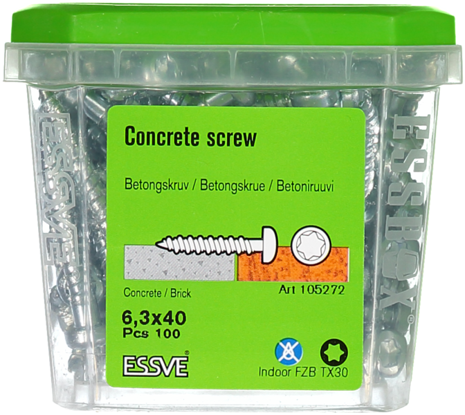 BETONGSKRUV KH FZB 6.3X40 100ST