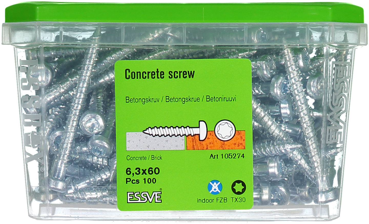 BETONGSKRUV KH FZB 6.3X60 100ST