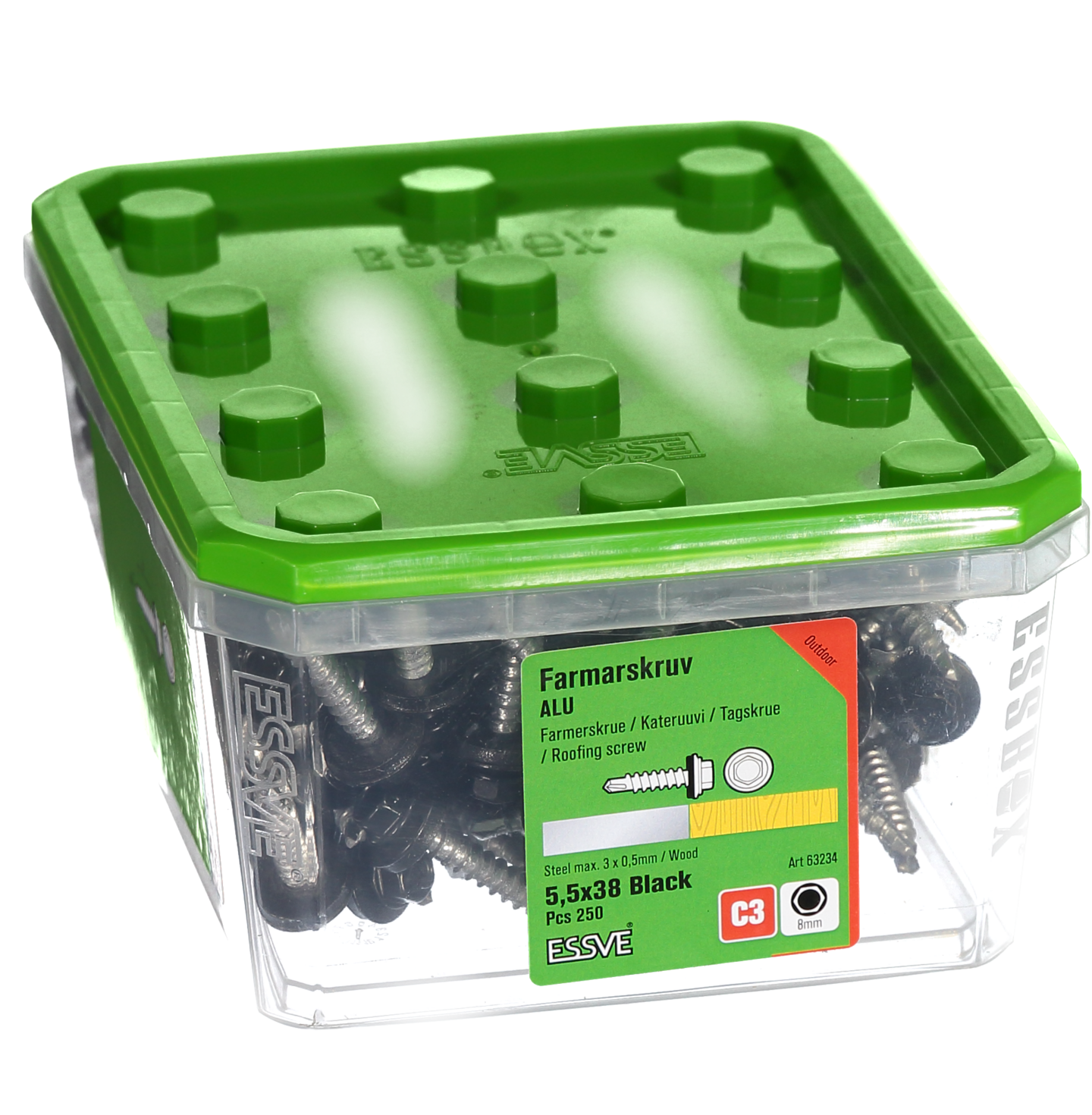 FARMARSKRUV BS ALU SVART5,5X38 250ST