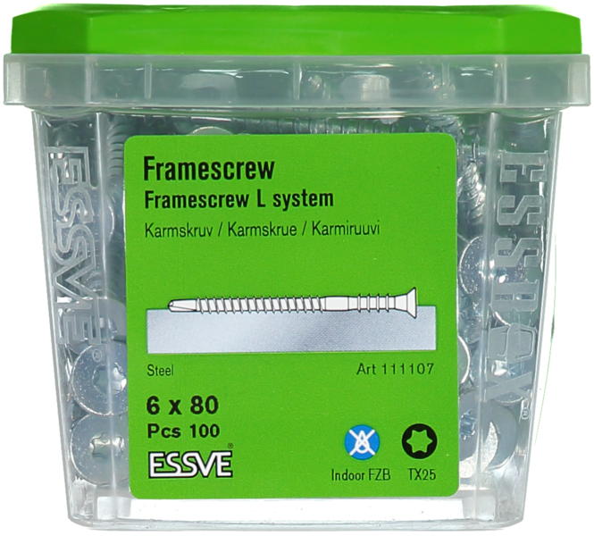 KARMSKRUV L BS FZB 6X80 100P M BORRSPETS FÖRZINKAD (TX25)