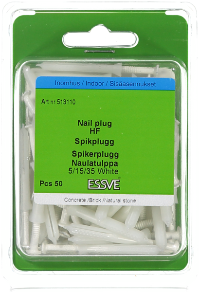 SPIKPLUGG HF VIT 5X35 50P FÖRSÄNKT