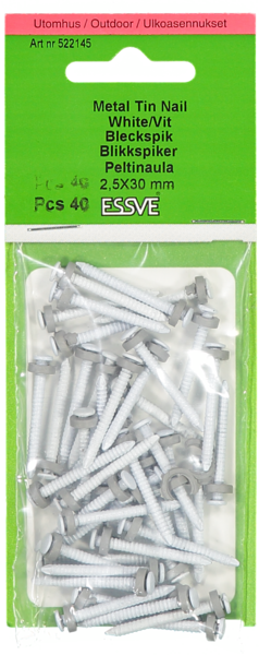 BLECKSPIK ESSVE FZV VIT 2,5X30 40ST