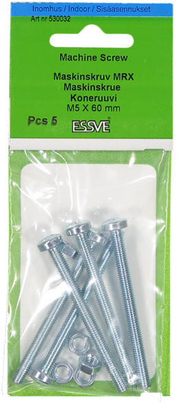 MASKINSKRUV ESSVE RUNDAT HUVUD FZB M5X60 5ST