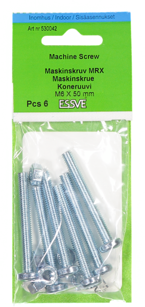 MASKINSKRUV ESSVE RUNDAT HUVUD FZB M6X50 6ST