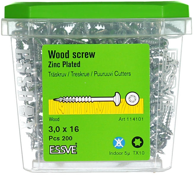TRÄSKRUV ESSVE KS INV 3,0X16 200ST TX10