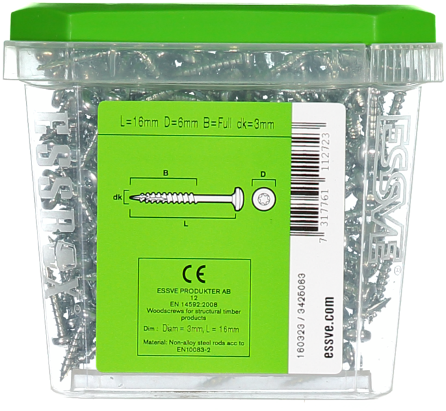 TRÄSKRUV ESSVE KS INV 3,0X16 200ST TX10