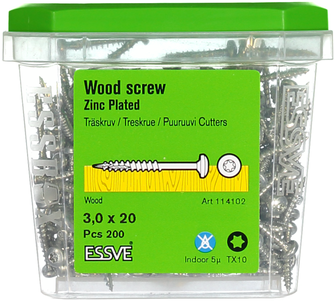 TRÄSKRUV KS INV 3,0X20 200ST TX10