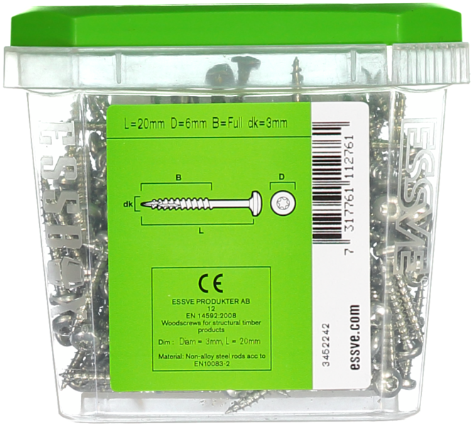 TRÄSKRUV KS INV 3,0X20 200ST TX10