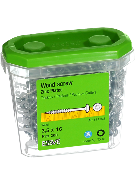 TRÄSKRUV ESSVE KS INV 3,5X16 200ST TX10