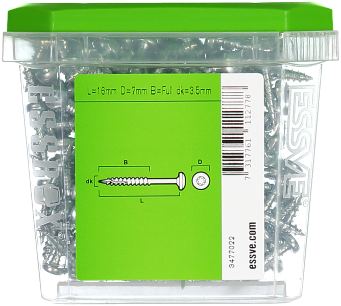 TRÄSKRUV ESSVE KS INV 3,5X16 200ST TX10