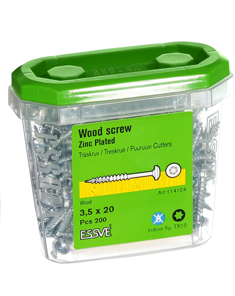 TRÄSKRUV ESSVE KS INV 3,5X20 200ST TX10