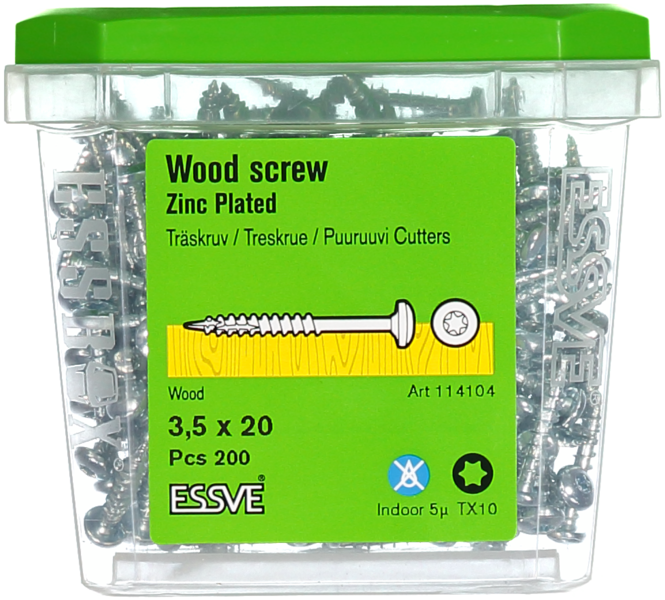 TRÄSKRUV ESSVE KS INV 3,5X20 200ST TX10