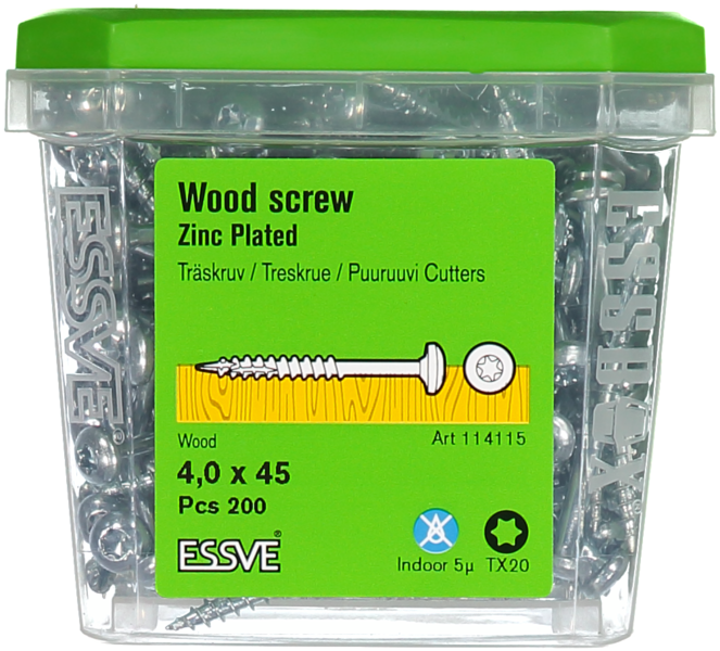 TRÄSKRUV ESSVE KS INV 4,0X45 200ST TX20