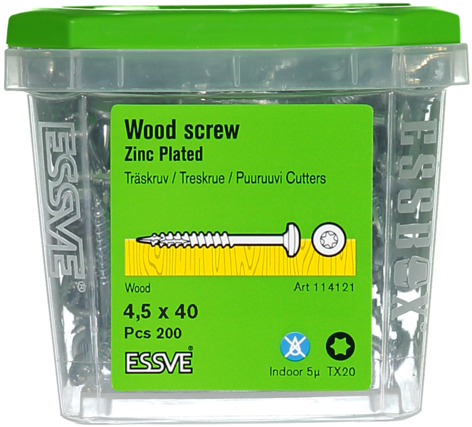 TRÄSKRUV KS INV 4,5X40 200ST TX20