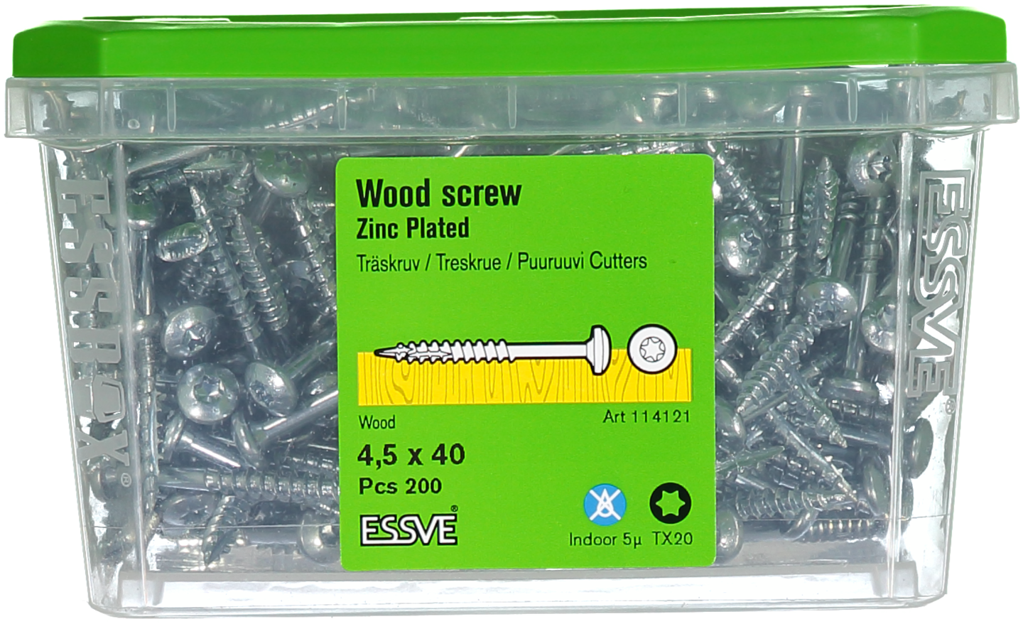 TRÄSKRUV KS INV 4,5X40 200ST TX20