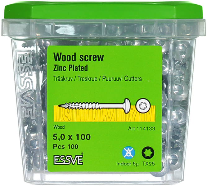 TRÄSKRUV ESSVE KS INV 5,0X100 100ST TX25