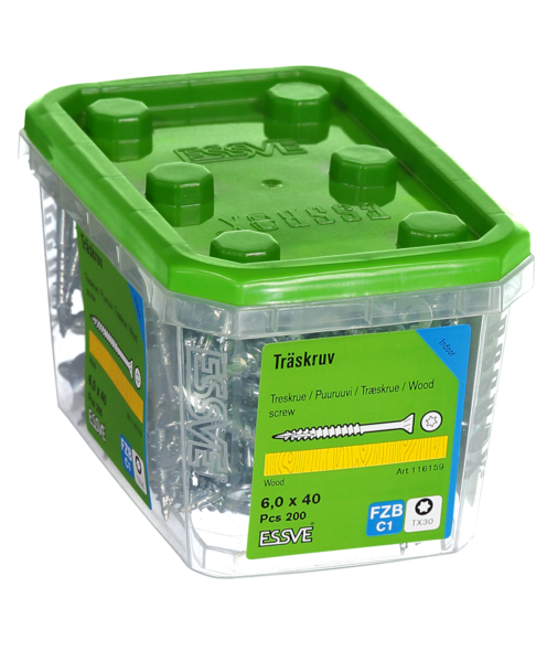 TRÄSKRUV ESSVE FS INV 6,0X40 200ST TX30