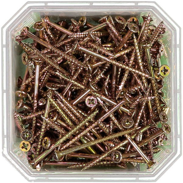 SOCKELSKRUV GULD 3.4X45 250ST TRÄ/STÅLREGEL